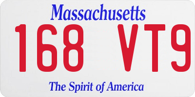 MA license plate 168VT9