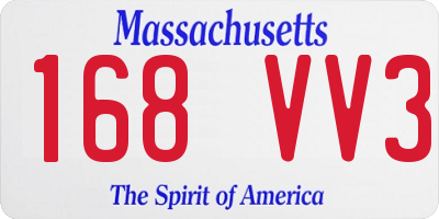 MA license plate 168VV3