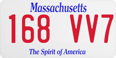 MA license plate 168VV7