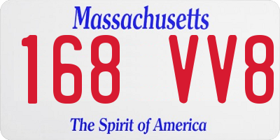 MA license plate 168VV8