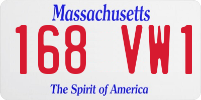 MA license plate 168VW1