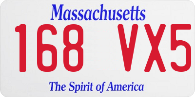 MA license plate 168VX5