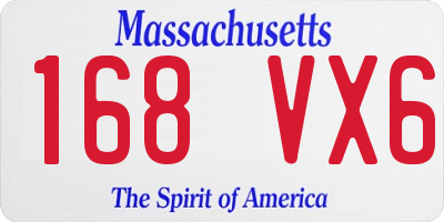 MA license plate 168VX6