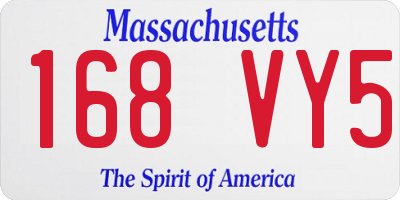 MA license plate 168VY5