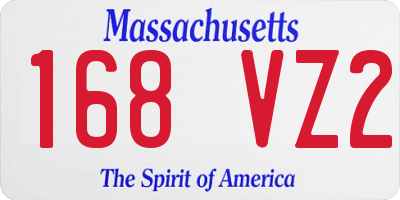 MA license plate 168VZ2