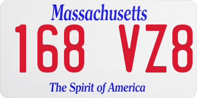 MA license plate 168VZ8