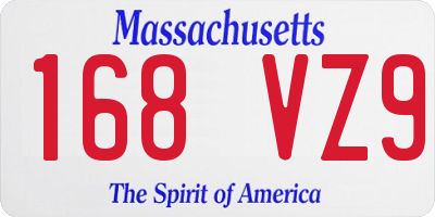 MA license plate 168VZ9