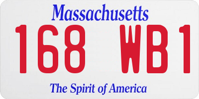MA license plate 168WB1