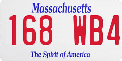 MA license plate 168WB4