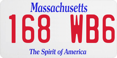 MA license plate 168WB6