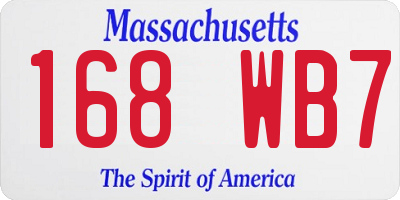 MA license plate 168WB7