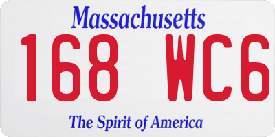 MA license plate 168WC6