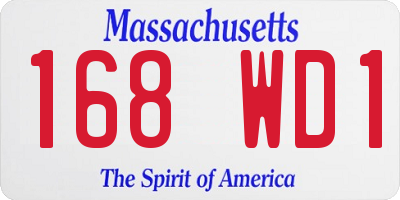 MA license plate 168WD1