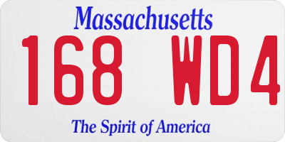 MA license plate 168WD4