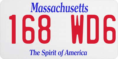 MA license plate 168WD6