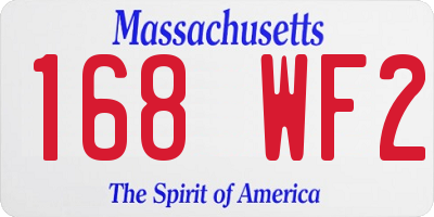 MA license plate 168WF2