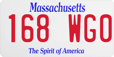 MA license plate 168WG0