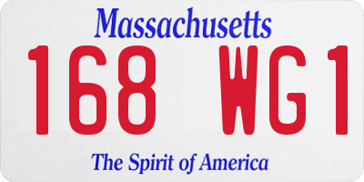 MA license plate 168WG1
