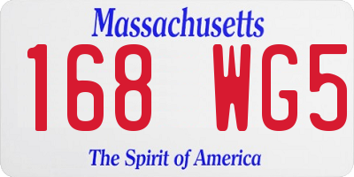 MA license plate 168WG5