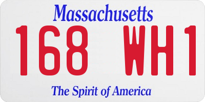 MA license plate 168WH1