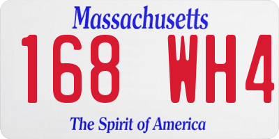 MA license plate 168WH4