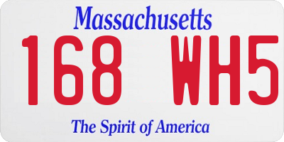 MA license plate 168WH5