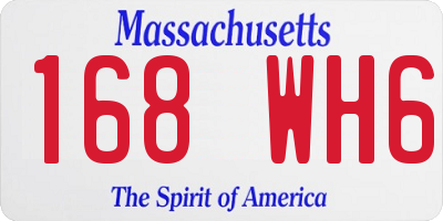 MA license plate 168WH6