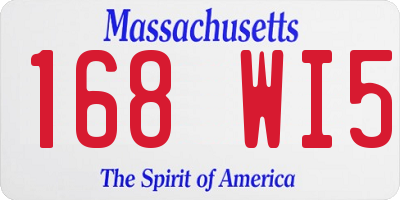 MA license plate 168WI5