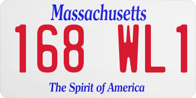 MA license plate 168WL1