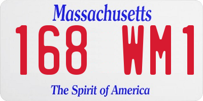 MA license plate 168WM1