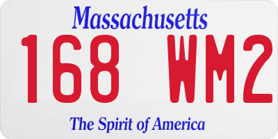 MA license plate 168WM2