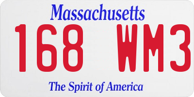 MA license plate 168WM3