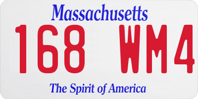 MA license plate 168WM4