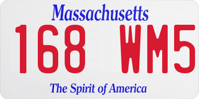 MA license plate 168WM5