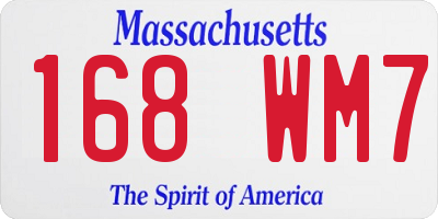 MA license plate 168WM7