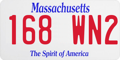 MA license plate 168WN2