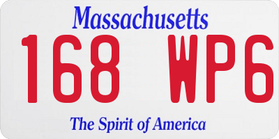 MA license plate 168WP6