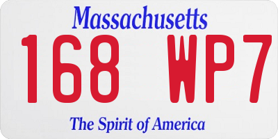 MA license plate 168WP7