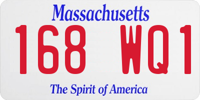 MA license plate 168WQ1
