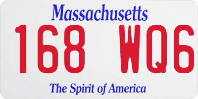 MA license plate 168WQ6