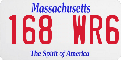 MA license plate 168WR6