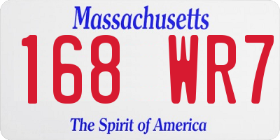 MA license plate 168WR7