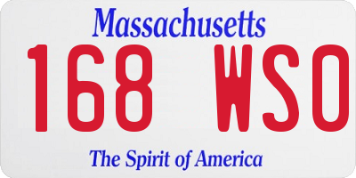 MA license plate 168WS0