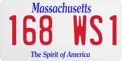 MA license plate 168WS1