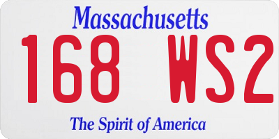 MA license plate 168WS2