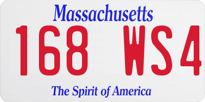 MA license plate 168WS4