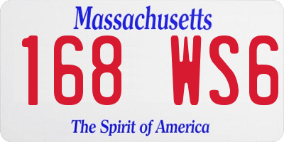 MA license plate 168WS6