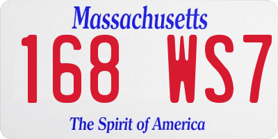 MA license plate 168WS7