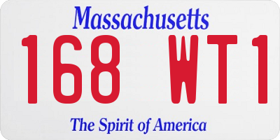 MA license plate 168WT1