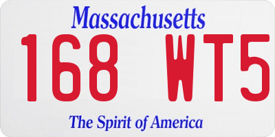 MA license plate 168WT5